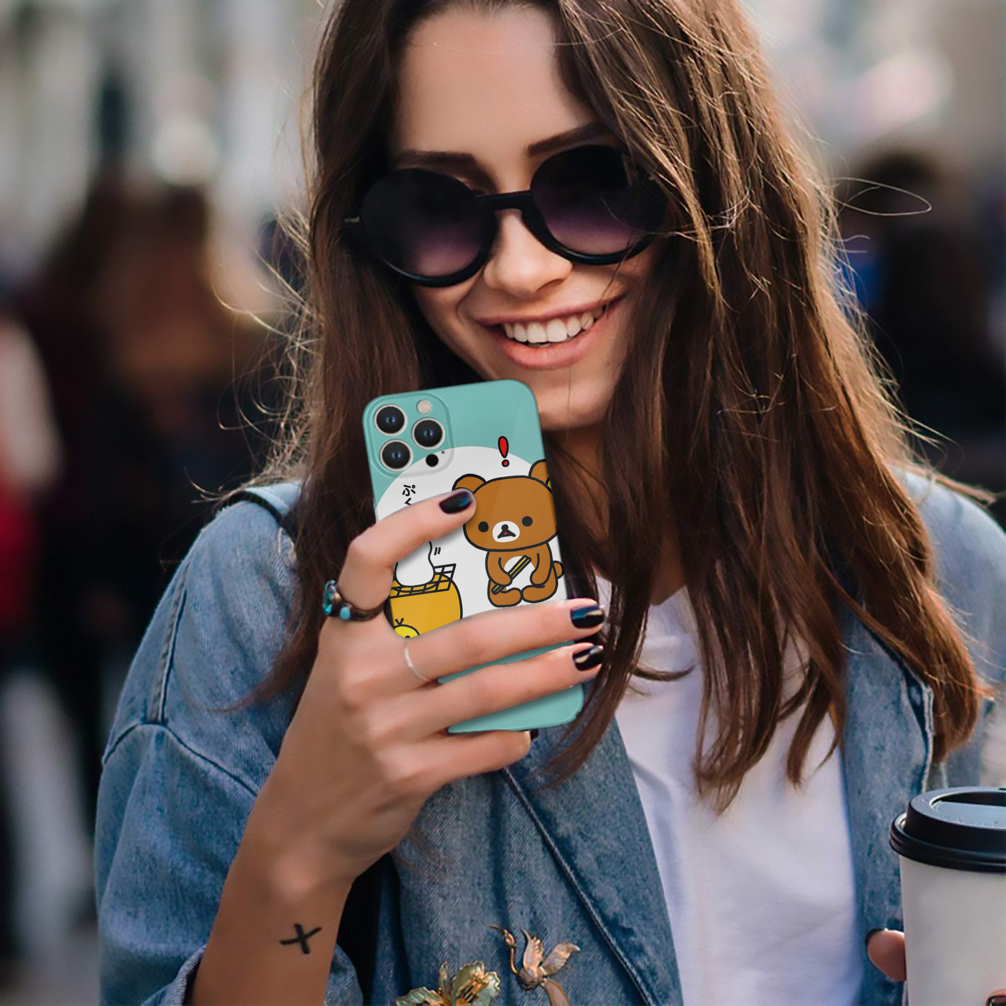 （画像用） リラックマ リラックマ キイロイトリ Rilakkuma Korilakkuma Kiiroitori 【iPhone 14シリーズ対応】ハードケース